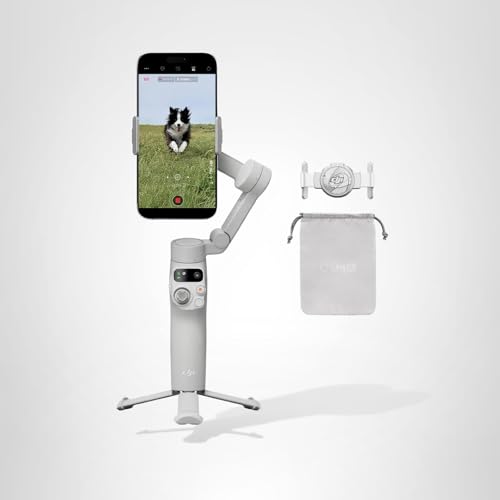 DJI Osmo Mobile 7 Gimbal Stabilizer for iPhone, Android, Built-in Tripod, Portable Stabilizer for iPhone, Selfie Stick, 3-Axis Phone Gimbal, ActiveTrack 7.0, One-Tap Edit, 10hrs Use, Phone Charging
