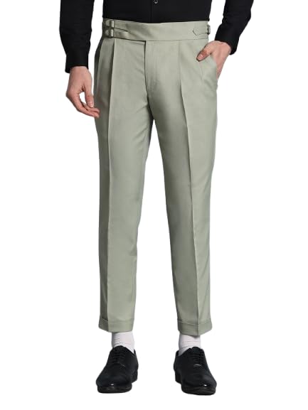 FASHIONEMPIRE Men's Formal Trousers Front Pleated Double Buckle Gurkha Zion Pant Slim Fit | Stylish Formal Pant for Party and Casual Wear-picture-49