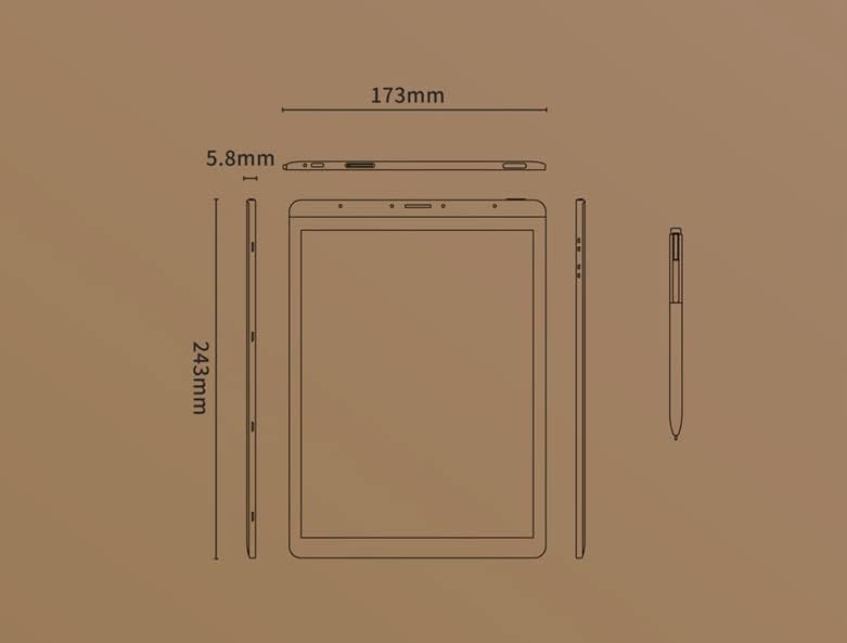 Dimensions of iFLYTEK A.I.Note X2 showing length, width, and thickness