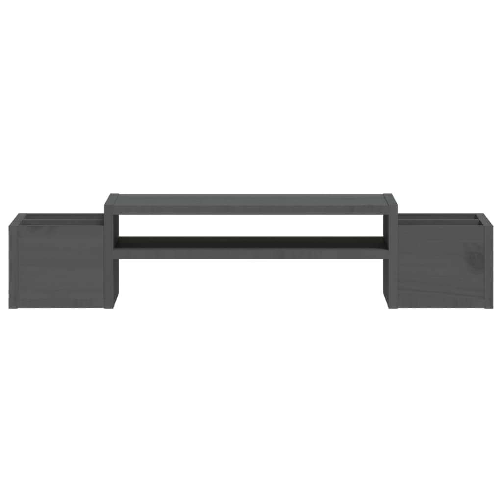 Supporto per monitor, in legno di pino massiccio, 70 x 27,5 x 15 cm, con ripiani, ergonomico, per scrivania per computer, ufficio, tavolo da gioco e soggiorno