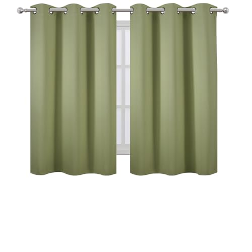 Image of LEMOMO Sage Green Blackout Curtains /38 x 54 Inch /Set of Two Panels Grommet Living Room Curtains