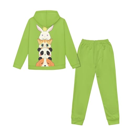 2PCS Jogger Outfits Set Fashion Tracksuit Long Sleeve Pullover Sweatshirt Sweatpants Fall Trendy Sweatsuit 5-12 Y4