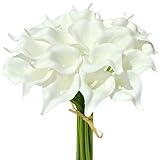 Mandy's 20pcs White Artificial Calla Lily Silk Flowers 13.4
