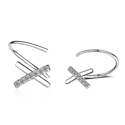 Boucle d'oreille à double bague lettre X pour illuminer vos tenues de soirée chic