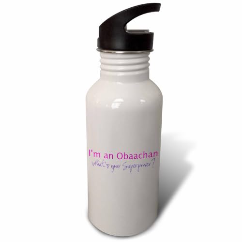 3dRose Im an Obaachan Whats your Superpower - hot pink funny gift for grandma 21 oz Sports Water Bottle