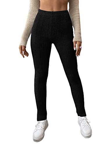 Floerns Women's High Waist Split Slit Hem Stretchy Rib Knit
