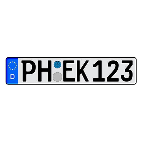 PLATEHOLDER® Kfz Kennzeichen | DIN Zertifiziert | 520x112mm | Für Auto Fahrradträger Anhänger | offizielle Nummernschilder 1 Stück