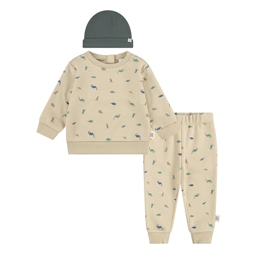Huggies Unisex Baby Crewneck Sweatshirt, Jogger Pants, and Beanie 3-piece Outfit Set