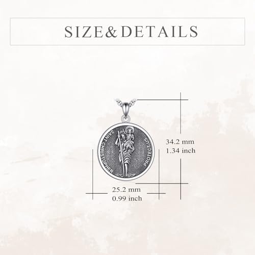 Collier Saint Christophe argent contre les risques du voyage médaillon protecteur