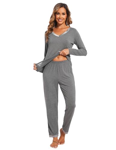 Image of GYS Women's Bamboo Viscose Long Sleeve Pajamas Set