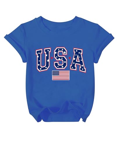 Image of AMWIPE Boys Girls USA Shirt Kids 250 Anniversary USA Shirts American Flag Tshirt 4th of July Outfits Cute Patriotic Top 6-14y