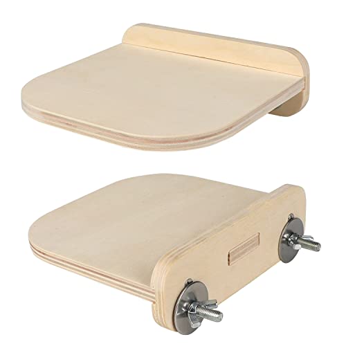 Ykd Chinchilla Wooden Platform Set, Chinchilla Cage Platform With Feeding Bowl, Small Animals Cage Accessories For Chinchilla Squirrel Gerbil Suger Glider Hamsters thumb #3