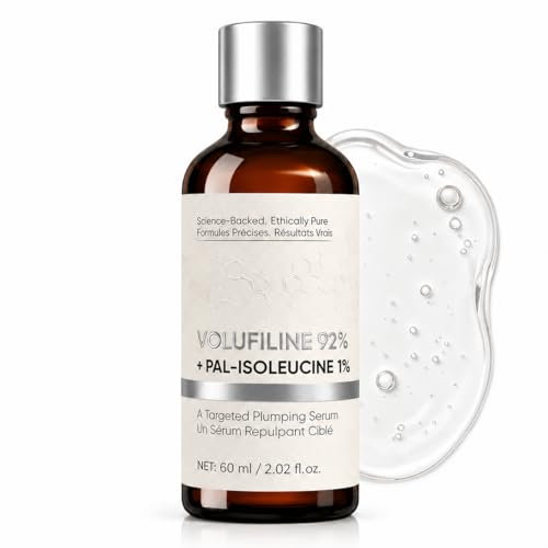 Volufiline 92% + Pal-Isoleucine 1% Serum Face Plumping Serum for Eye Area Cheeks & Smile Lines Helps Skin Look Smoother & Firmer Lightweight Fast Absorbing Formula 60ml