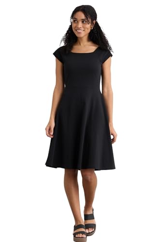 Image of Fair Indigo Women's 100% Organic Pima Cotton Ballet Neck Dress