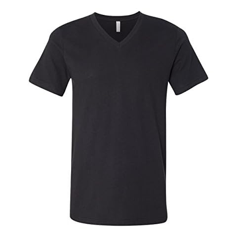 Bella Canvas Comfortable V-Neck Soft Fitted Jersey T-Shirt, Vintage Black, Large Cover