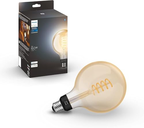 Image of Philips Hue Smart 60W G40 Filament LED Bulb - White Ambiance Warm-to-Cool White Light - 1 Pack - 550LM - E26 - Indoor - Control with Hue App - Works with Alexa, Google Assistant and Apple Homekit