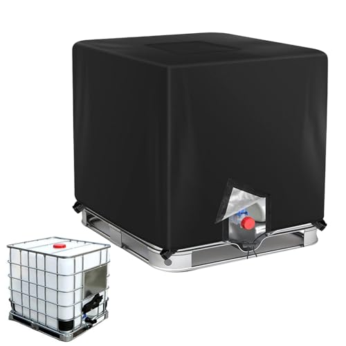 Cubierta para tanque de agua – Protección de barril resistente de 1000 L, resistente a los rayos UV, resistente al agua, cubierta antipolvo y resistente al viento, para patio, jardín, granja, patio