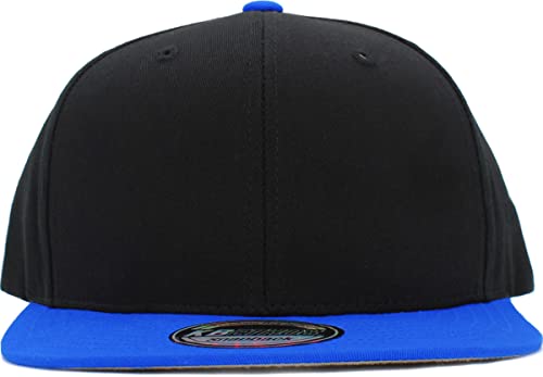 Image of KBETHOS Classic Snapback Hat Blank Cap Underbrim Cotton Wool Blend Flat Visor Adjustable Unisex