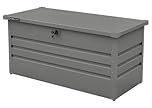 Olsen & Smith Metal Outdoor Garden Storage Box - Weather Resistant Heavy Duty Garden Box with Built In Lock - Massive Capacity Storage Chest for Tools Cushions Toys & More (400L)