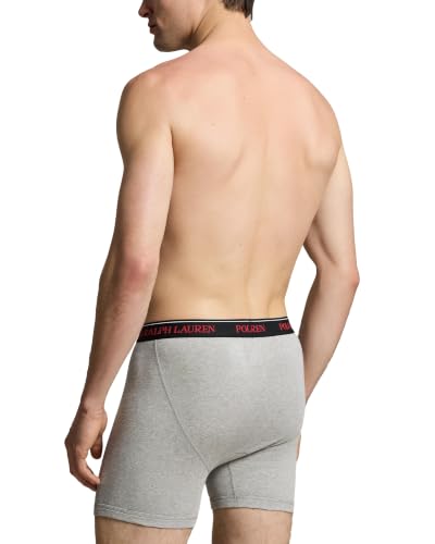 Image of POLO RALPH LAUREN Men's Classic Fit Cotton Boxer Briefs, Trunks & Long Leg Available, 3-Pack