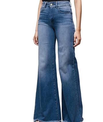 High Waist Butt Lift Tie Up Flare Pants Women Wide Leg Jeans No Stretch Micro Flare Trousers