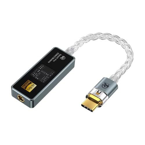 Image of AUDIOCULAR Spark Pro Hi-Res DAC & Amp, TypeC to 3.5mm Portable DAC Dongle, CX31993 DAC SGM8262 Amp, 32-bit /384kHz Audio, 122mW @ 32Ω, Aluminum Alloy, for Phones, Tablets, Laptops & IEMs (Grey)