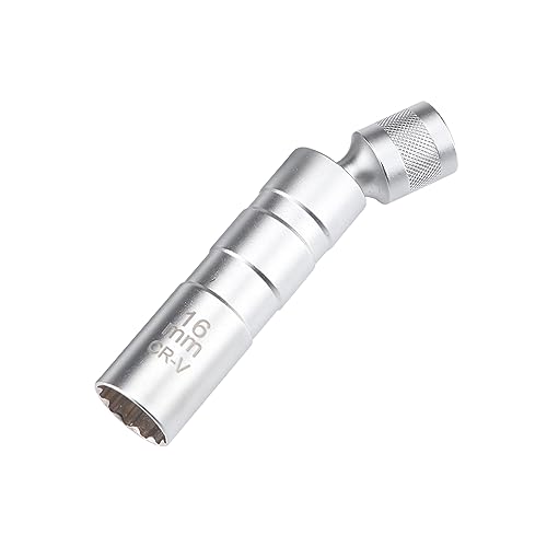 JNNJ Llave Bujía, Pared Delgada Bujía Enchufe De Retire Llave, Llave De Bujias Giratoria Magnéticas Universale, Bujias Flexible Zócalo Magnético Herramienta, Extracciónpara Más Auto(16mm)