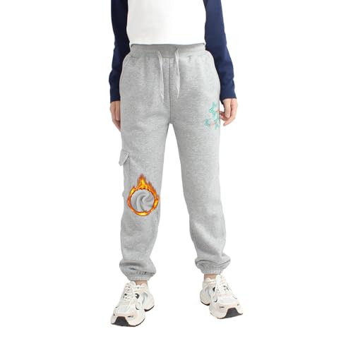 Hotfiary Girls Boys Cargo Sweatpants Kids Fleece Pants Teens Joggers Trousers with 4 Pockets and Drawstring for 6-14Years2