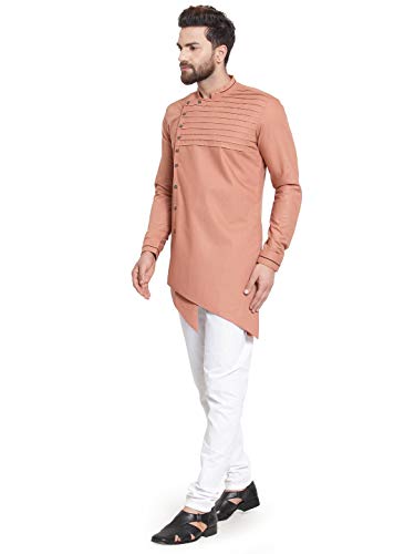 Image of RG DESIGNERS Full Sleeve Cross Stitch Kurta with Churidar for Men