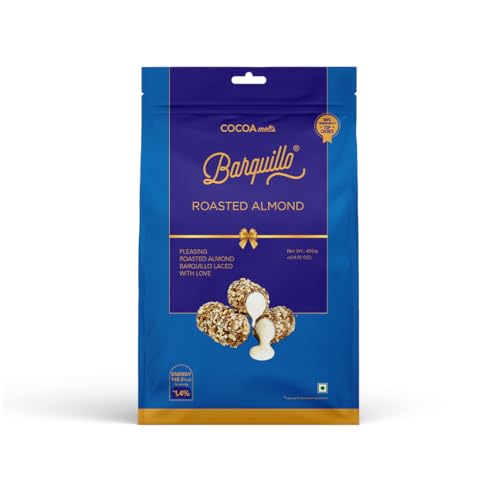 Image of Barquillo Premium Roasted Almond Coated Chocolate Pouch-20 Pcs|Vanilla Cream Filled Biscuit Roll imported|Dubai couverture taste| Festive Gift Pack Celebration specially for Festivals, 400gram