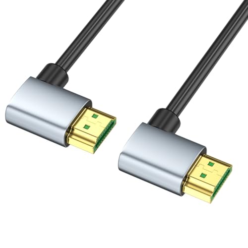 FeiYeup 2.1 Version 8K 60Hz Video Cord with 90 Degree Elbow Optional for Projector, Screen, Aluminum Shell for Long Time Use