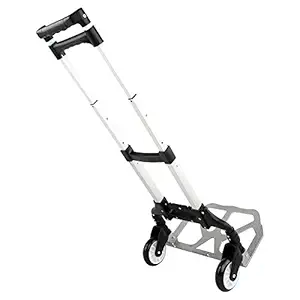 AR Mall Aluminum Heavy Truck Luggage Trolley Foldable Hand Truck Trolley Carts with 2 Wheel (80kg)