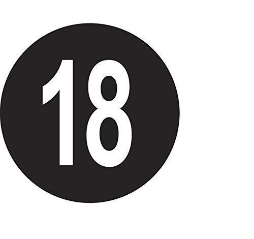 Pack of 100 Ladies Dress/Garment Size Stickers/Sticky Labels (Black 18)