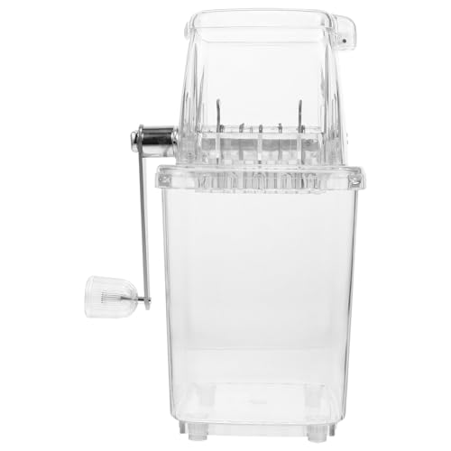 Packool Handheld Ice Shaver with Transparent Body, Stainless Steel Blades, Non-Slip Base, Ideal for Smoothies, Shaved Ice, and Parties, Manual Ice Crusher for Home Use