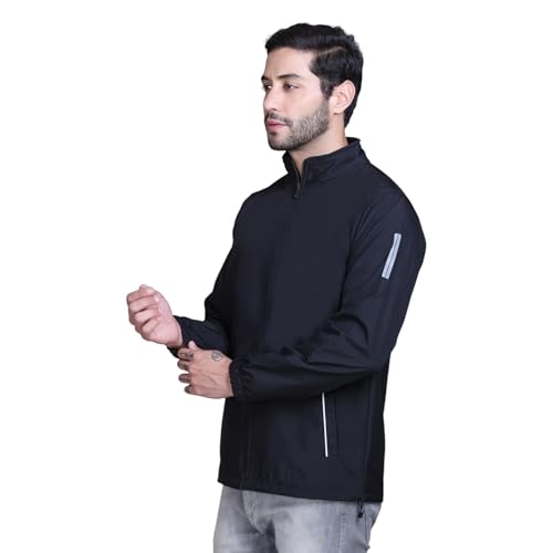 Image of TFA Mens Windcheater Jacket |Zip Closure| Sports Wear| Water Resistant |Rainy Season | Reflector