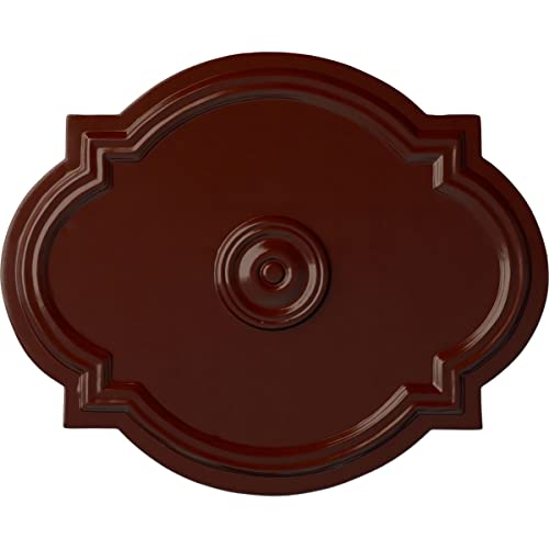 Ekena Millwork CM21WABMF 21 1/4 W x 17 3/8 H x 1" P Waltz Ceiling Medallion (fits Canopies up to 4 1/2), Hand-Painted, Brushed Mahogany