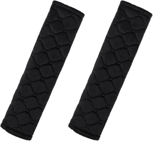 2 Pcs Universal Car Seat Belt Pads - Seatbelt Covers - seat belt pads for kids - Suitable for Kids, Women & Men (Black)