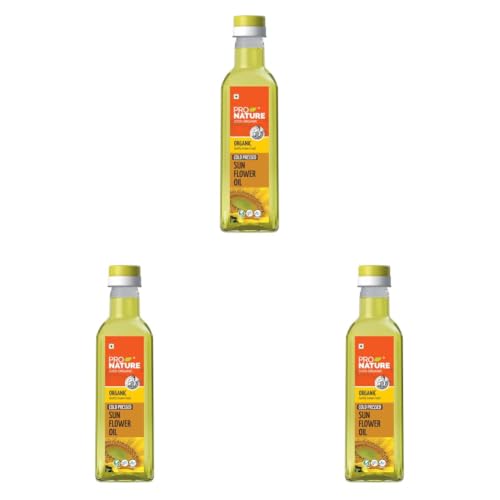 Image of Pro Nature 100% Organic Sunflower Oil, 500ml (Pack of 3)