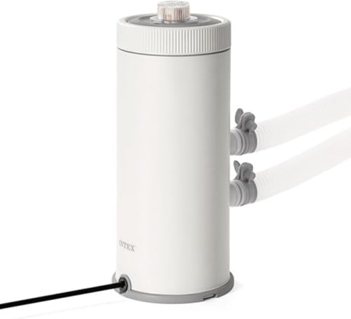 Intex 26604GS C600 Kartuschenfilterpumpe | 2271 l/h | für Pools bis Ø 366 cm | mit Hydro Aeration Technology | 230 V | Komplett-Set mit Zubehör für Installation & sauberes Poolwasser