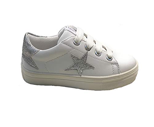 Baskets fille CAFèNOIR C-500 blanches aux reflets argentés élégants et durables