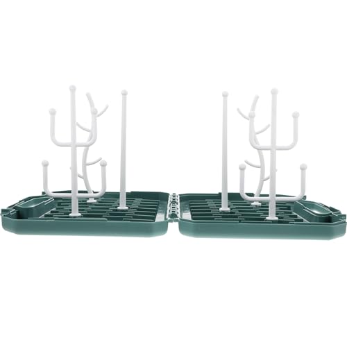 DECORNIJIA Soporte Secado Biberones Portátil Multifuncional con Bandeja Recogegotas para Botellas y Accesorios Tendedero Biberones para Bebés Estante Secar Botellas Fácil de Limpiar y