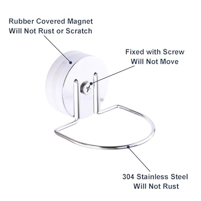 Magnetic Dish Wand Holder for Stainless Steel Kitchen Sink, Keep Sponge or Bristle Brush Neat in The Sink, SUS 304 Stainless Steel Dish Sponge Organizer, Silver 1 Pack