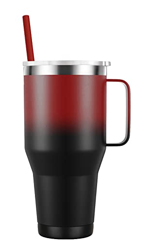Coffee Tumbler With Handle.40Oz Insulated Travel Mug With Lid And Straw.stainless Steel Double Wall Vacuum Leak Proof Coffee Cup Tumbler.keeps Drinks Cold Or Hot. #TOP21