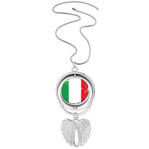 Collier Italie et UE avec pendentif rotatif ailes d'ange bijoux en acier