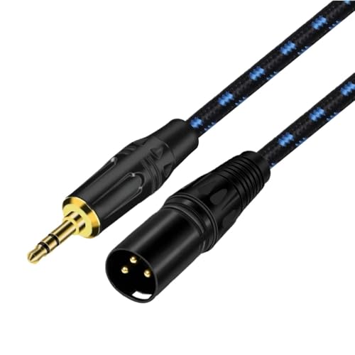 YWZBQL Wen ST XLR to 3.5mm Aux Audio Cable Unbalanced 3.5mm 1/8 Inch Male to XLR 3-Pin Male Adapter Auido Cord for PC Phones Amplifier(White,2m)