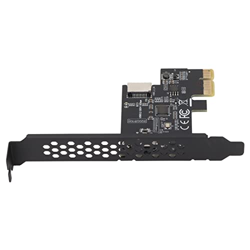 Pcie USB Card, USB Pcie Card Double Protect Fast Speed PCI E to Type E Riser Card USB3.2 PCI E Riser Card Ceramic Capacitors USB C Pcie Card for PC (Black)