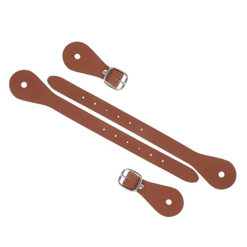 BESPORTBLE 2pcs Adjustable Pu Leather Boot Straps Buckle Vintage Western Style for Cowboy Boots and Outdoor Riding Gear and Flexible Design Light Brown