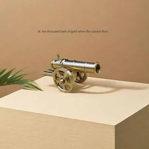 Heuvcnsr Model Cannon Decoration,Mini Cannon Home Solid Brass Cannon Brass Statue for Shelf Housewarming Gift Living Room Table Decoration
