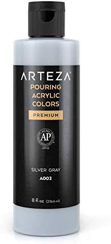 ARTEZA Acrylic Pouring Paint, 8 oz (236 ml), A703 Metallic Wine Red, High-Flow Acrylic Paint, No Mixing Needed, Paint for Pouring on Canvas, Glass, Paper, Wood, Tile, and Stones