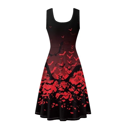 Image of Women Stylish Tank Dresses Sleeveless Round Neck Midi Casual Dress with Pocket for Summer